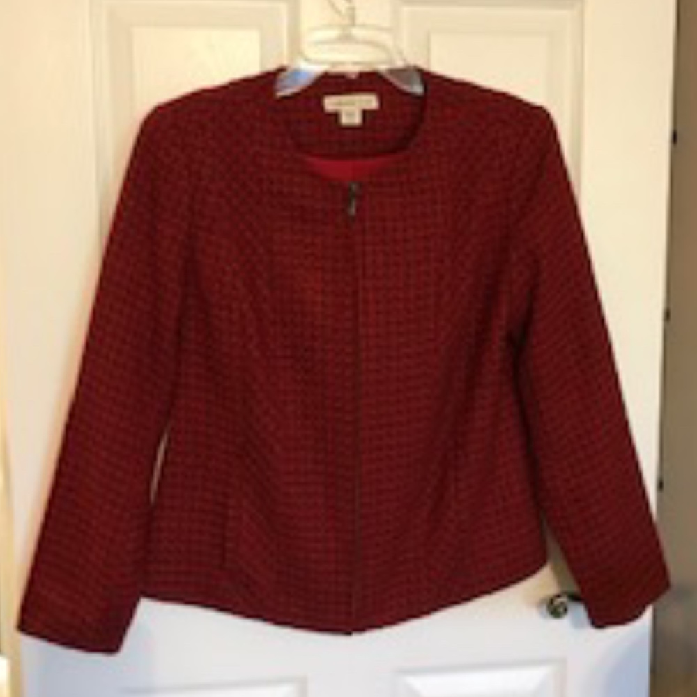 Tartan Plaid Zip Front Jacket